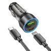 HOCO NZ12A Action PD43W USB + Type-C Araç Çakmaklık Hızlı Şarj Aleti + Type-C to Type-C Kablo-(5775)