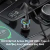 HOCO NZ12A Action PD43W USB + Type-C Hızlı Şarj Araç Çakmaklı Şarj Aleti-(5775)