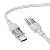Hoco U129 Transparan Type-C to Lightning  Data ve Şarj Kablosu 1m-(5775)