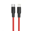 HOCO X21 Plus PD 20W Type-C to iPhone Lightning Silikon Hızlı Şarj ve Data Kablosu-(5775)