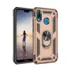 Huawei P20 Lite Kılıf Sofya Yüzüklü Silikon Kapak - Gold
