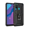 Huawei Y6p Kılıf Sofya Yüzüklü Silikon Kapak - Siyah