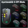 HXSJ A869 7200DPI Ayarlanabilir RGB Işık Gaming Oyuncu Mouse-(5775)