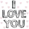I Love You Folyo Balon Gümüş Renk 35 CM