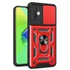 İnfinix Hot 30 4g Kılıf Pars Lens Yüzüklü Silikon - Kırmızı