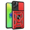 İnfinix Hot 40 Pro Kılıf Pars Lens Yüzüklü Silikon - Kırmızı