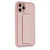İphone 11 Pro Max Kılıf Co Deri Standlı Kapak - Pembe