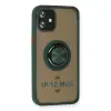İphone 12 Mini Kılıf Montreal Yüzüklü  Kapak - Yeşil