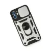 İphone 12 Mini Kılıf Pars Lens Yüzüklü  - Gümüş