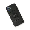 İphone 12 Mini Kılıf Pars Lens Yüzüklü  - Siyah