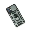 İphone 12 Mini Kılıf Pars Lens Yüzüklü  - Yeşil