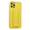 İphone 12 Pro Kılıf Co Deri Standlı Kapak - Sarı