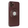 İphone 12 Pro Kılıf Lukka Magneticsafe Kapak - Kahverengi
