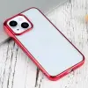 iPhone 13 6.1inç Lazer Kaplama Renkli Kenar Şeffaf Kılıf-(5775)