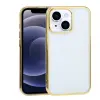 iPhone 13 Mini 5.4inç Lazer Kaplama Renkli Kenar Şeffaf Kılıf-(5775)