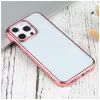 iPhone 13 Pro 6.1inç Lazer Kaplama Renkli Kenar Şeffaf Kılıf-(5775)