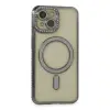 İphone 14 Kılıf Joke Simli Magneticsafe Kılıf - Gri