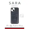 İphone 14 Kılıf Sara Kartvizitli Deri Kılıf - Siyah