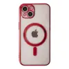 İphone 14 Plus Kılıf Magneticsafe Lazer  - Kırmızı