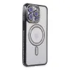 İphone 14 Pro Kılıf Joke Simli Magneticsafe Kılıf - Siyah