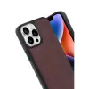 İphone 14 Pro Max Kılıf Aras Deri Kapak - Bordo