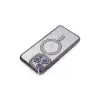 İphone 14 Pro Max Kılıf Joke Simli Magneticsafe Kılıf - Derin Mor