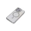 İphone 14 Pro Max Kılıf Joke Simli Magneticsafe Kılıf - Gümüş