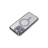 İphone 15 Pro Max Kılıf Joke Simli Magneticsafe Kılıf - Derin Mor