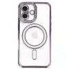 İphone 16 Kılıf Joke Simli Magneticsafe Kılıf - Derin Mor