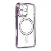 İphone 16 Kılıf Joke Simli Magneticsafe Kılıf - Derin Mor