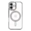İphone 16 Kılıf Joke Simli Magneticsafe Kılıf - Gümüş