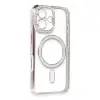 İphone 16 Kılıf Joke Simli Magneticsafe Kılıf - Pembe
