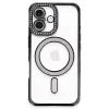 İphone 16 Kılıf Joke Simli Magneticsafe Kılıf - Siyah