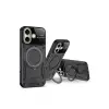 İphone 16 Kılıf Joy Lens Standlı Kapak - Siyah