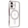 İphone 16 Plus Kılıf Joke Simli Magneticsafe Kılıf - Pembe