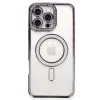 İphone 16 Pro Kılıf Joke Simli Magneticsafe Kılıf - Derin Mor