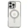 İphone 16 Pro Kılıf Joke Simli Magneticsafe Kılıf - Gümüş