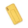 İphone Xs Max Kılıf Co Deri Standlı Kapak - Sarı