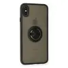 İphone Xs Max Kılıf Montreal Yüzüklü  Kapak - Siyah
