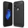 İphone XXS Dark Ultra Koruma Karbon Fiber Silikon Kılıf-(5775)