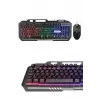 Işıklı Oyuncu Q Klavye Mouse Seti Siyah Gaming Oyuncu Klavye