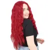 Kabarık Daalı Uzun Fiber Sen Peruk / Kızıl