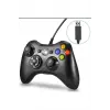 Kablolu joystick siyah Xbox 360 uyumlu hızlı şarj destekli bluetoothsuz garantisiz