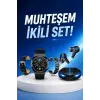 Kablosuz Bluetooth Bağlantılı Kulaklık ve Dokunmatik Ekran Akıllı Saat Arama Cevaplama