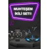 Kablosuz Bluetooth Bağlantılı Kulaklık ve Dokunmatik Ekran Akıllı Saat Arama Cevaplama