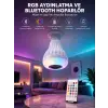 Kablosuz Bluetooth Hoparlör Led Lamba