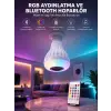 Kablosuz Bluetooth Hoparlör Led Lamba
