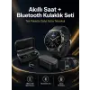 Kablosuz Bluetooth Kulaklık ve Kordon Hediyeli Akıllı Saat Nabız Ölçer Uzun Pil Ömrü