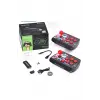 Kablosuz çift joystickli retro video oyun makinesi Bluetooth özellikli kırmızı renkli