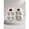 Kablosuz Duvar Tipi Priz Çoğaltıcı 4 Çıkışlı Anahtarlı 2 Adet Avantajlı Set